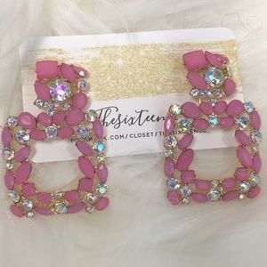 New Geometric Rhinestone Crystal Earrings